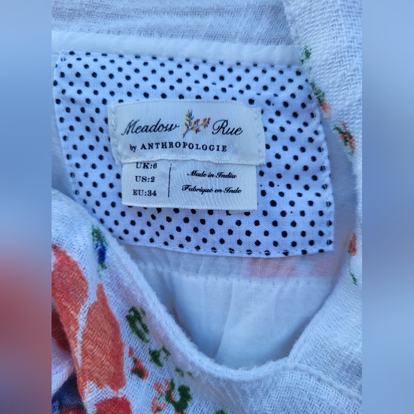 Anthropologie Ingalls Tie Waist Dress Cottagecore Summer Dress Size 2 - Picture 10 of 10